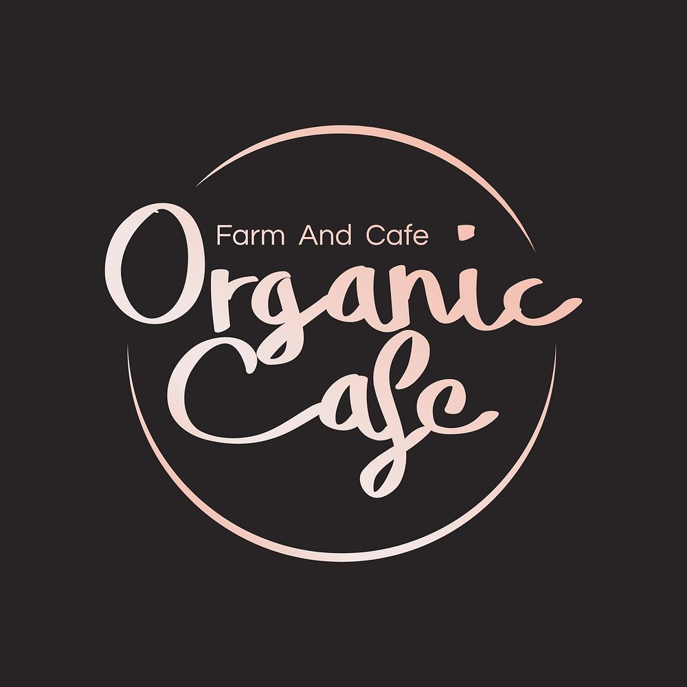 Organic cafe branding design badge vector