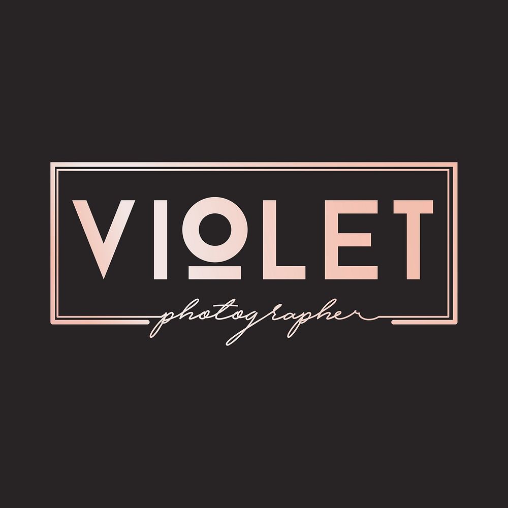 Violet photographer logo badge vector
