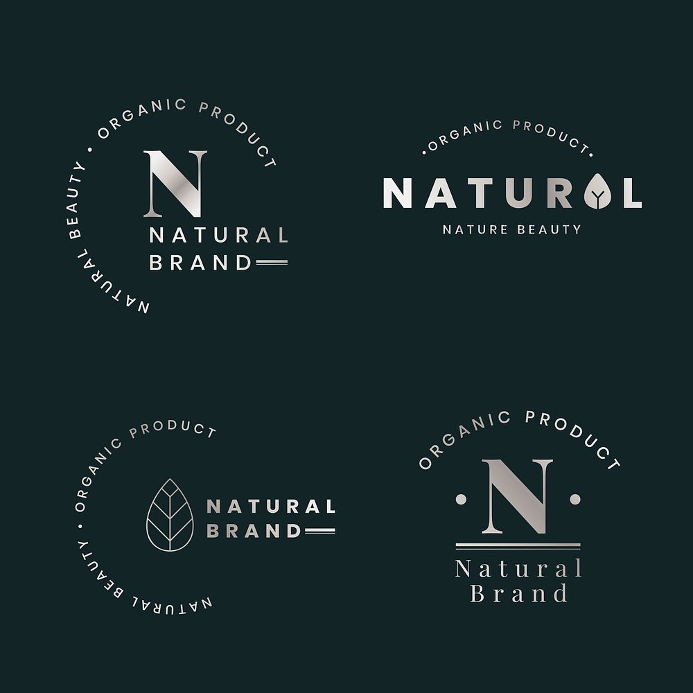 Natural brand logo badges vector set