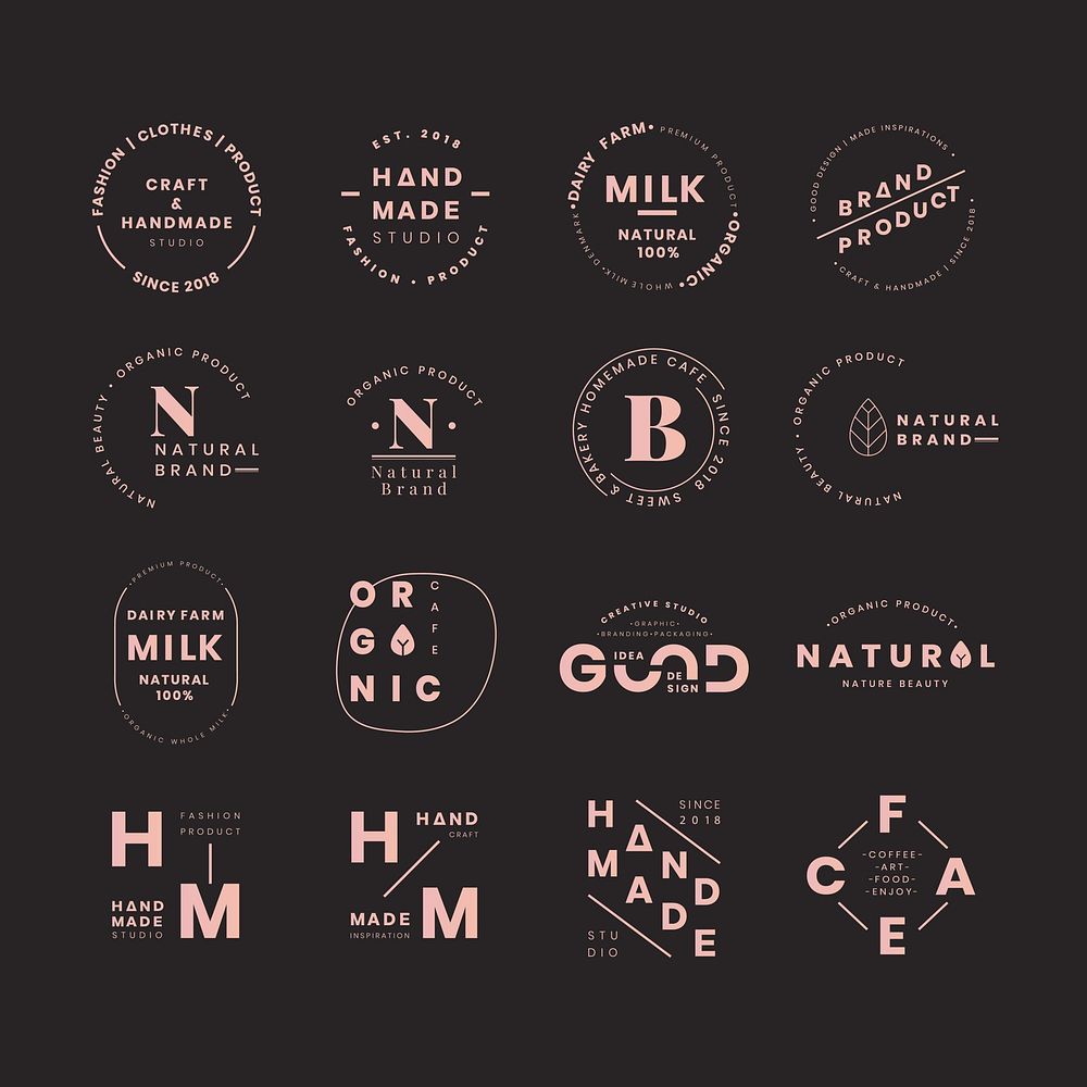 Brand logo badges vector set
