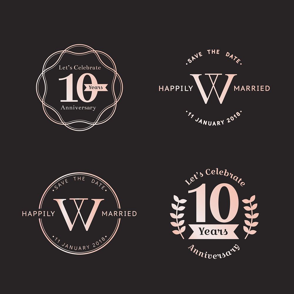 Celebration emblem and badges vector set