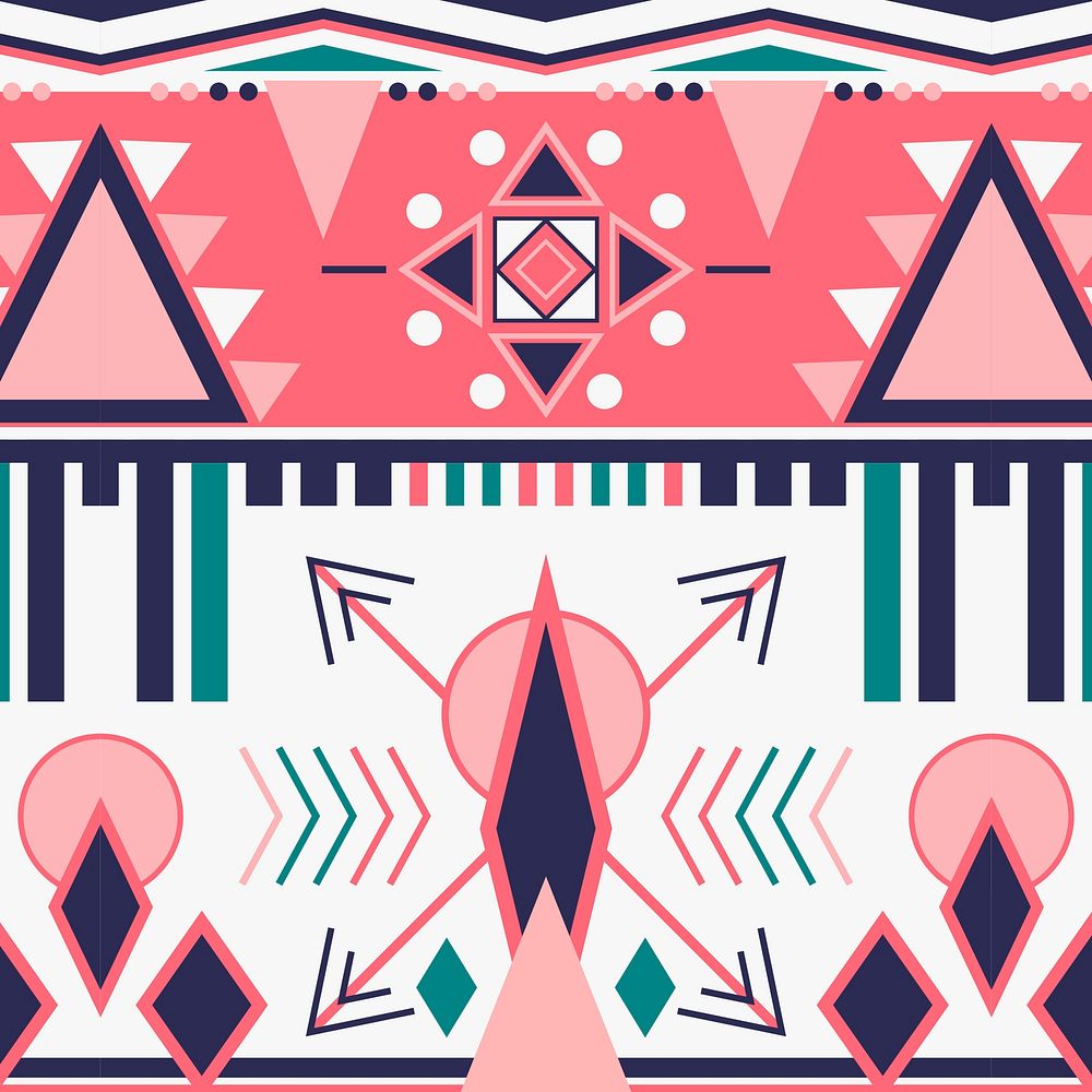 Pink tribal pattern background, textile design