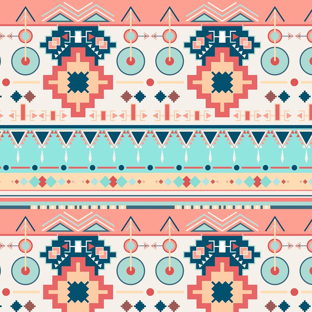 Tribal Aztec pattern background, pastel vector design