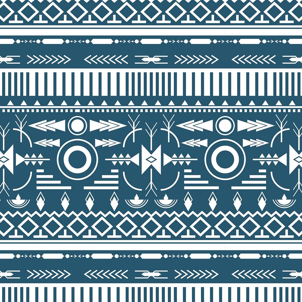 Tribal blue pattern, ethnic background, textile design