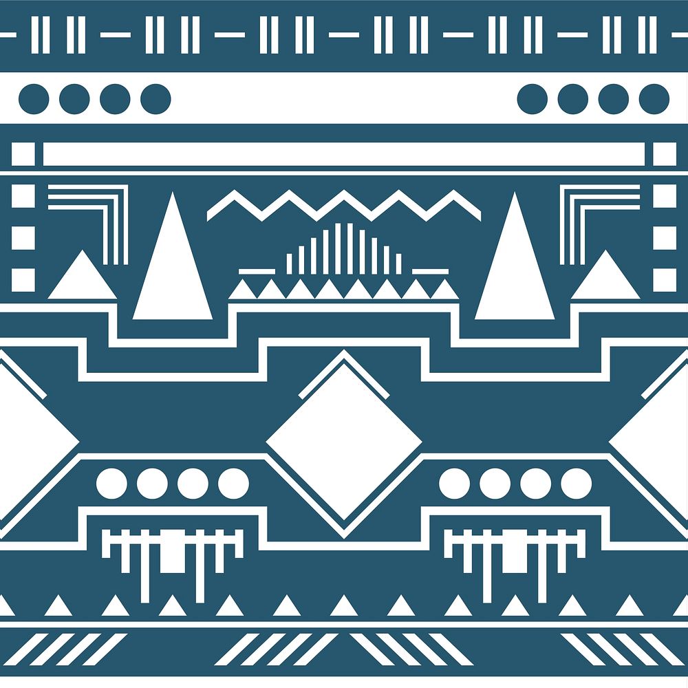 Blue tribal pattern background, textile design