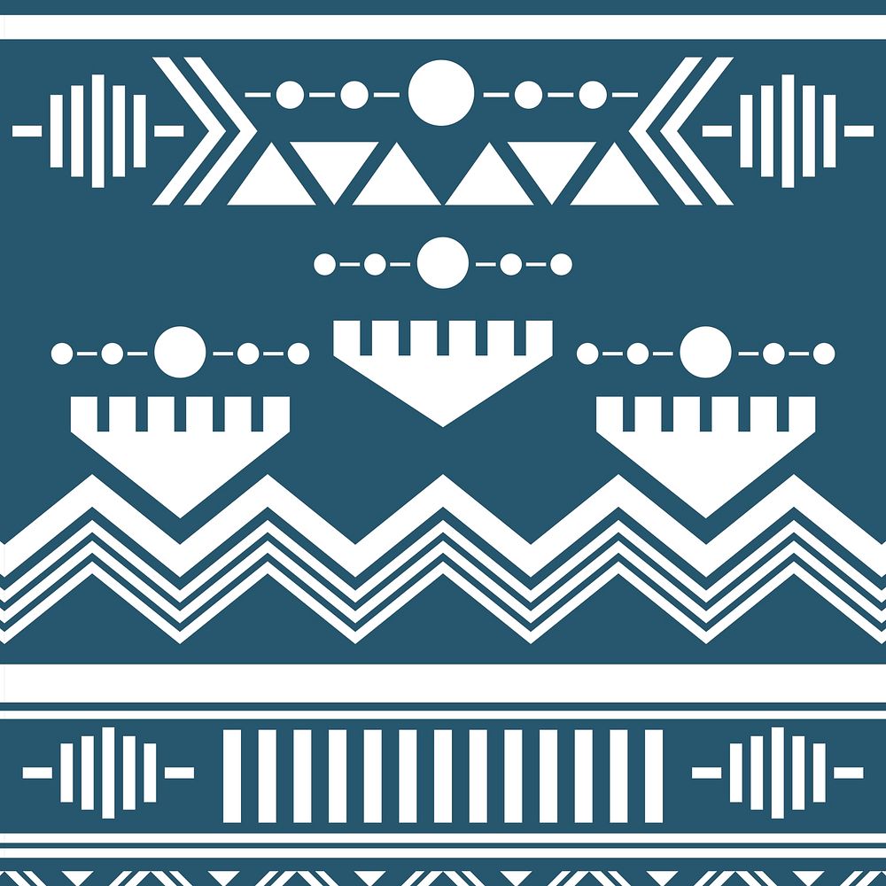 Tribal background, blue fabric design