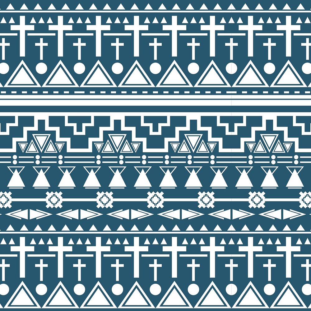Ethnic pattern background, tribal design illustration, blue textile design