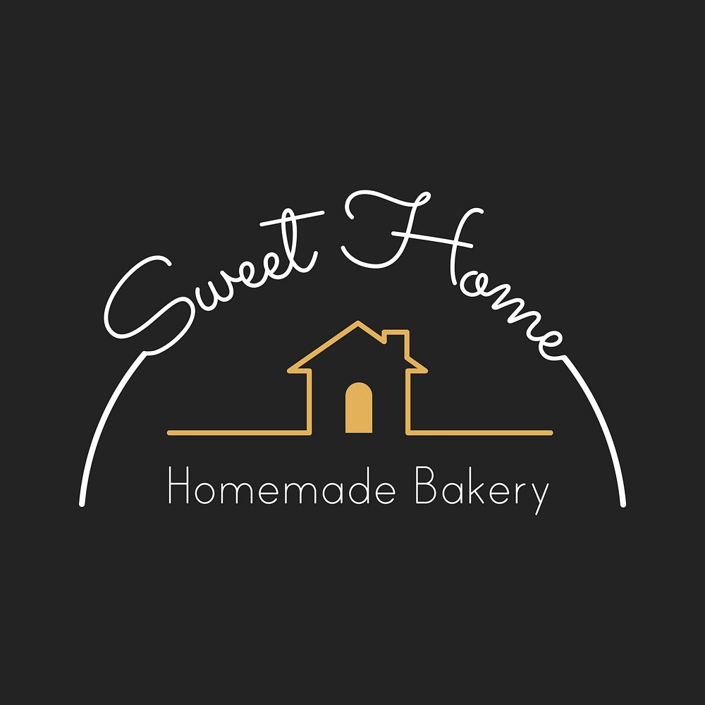 Illustration of bakery house stamp banner