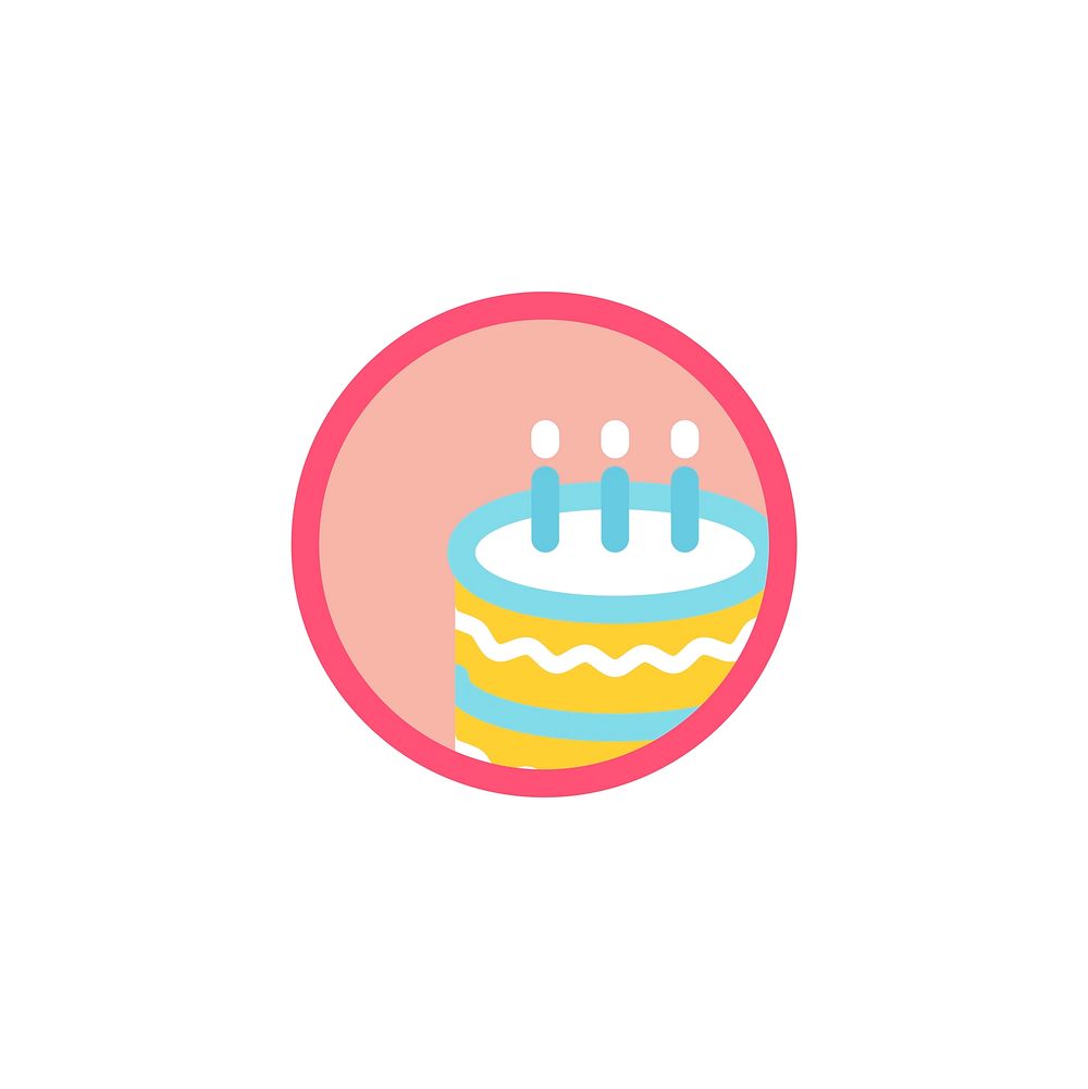 Illustration of birthday cake icon