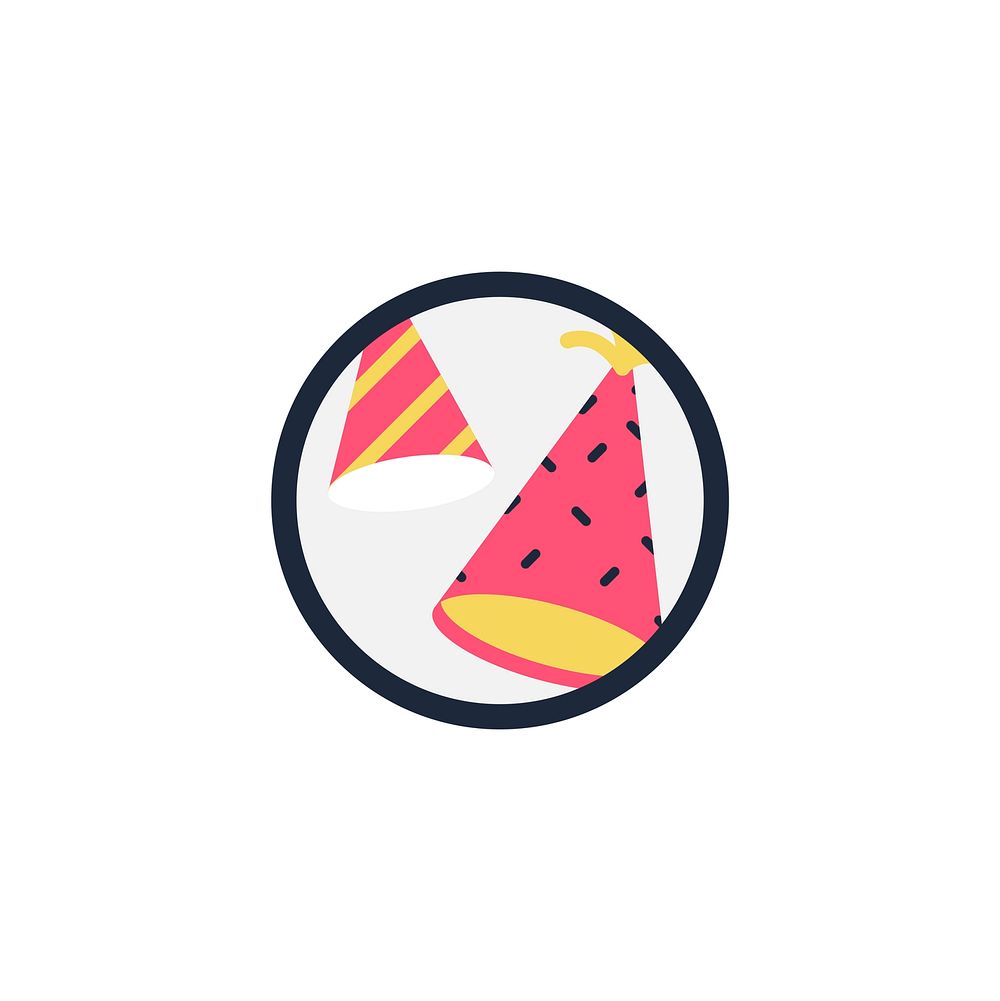 Illustration of party hats icon