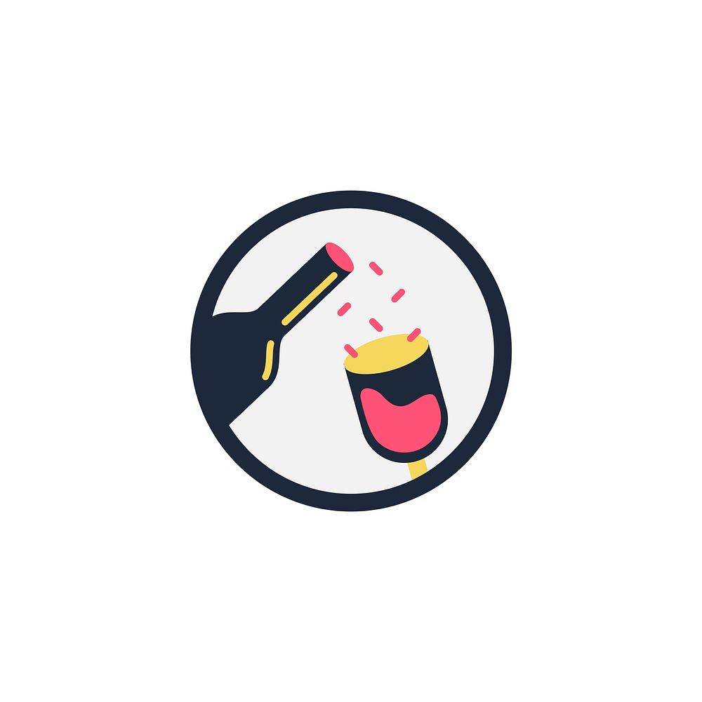 Illustration of glass of wine icon