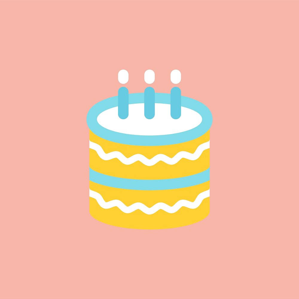 Illustration of birthday cake icon