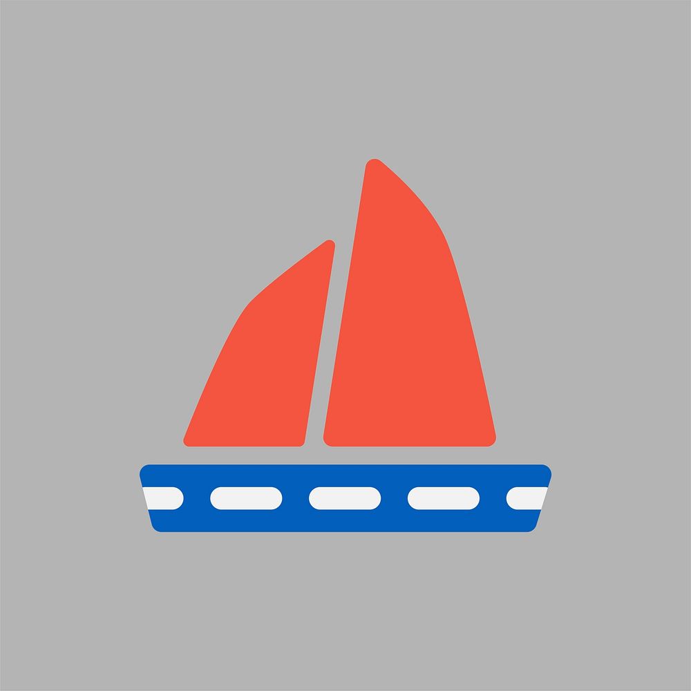 Illustration of sailing boat icon