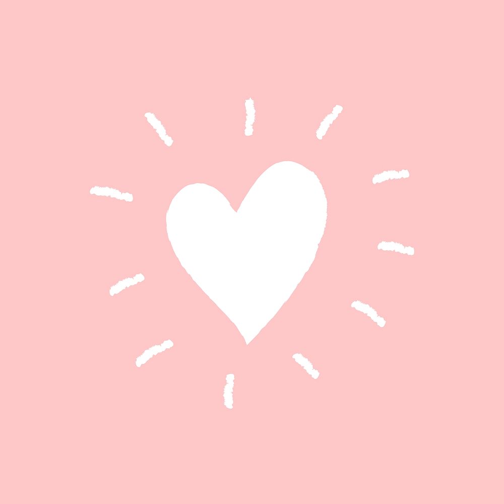 Heart psd icon, Valentine's day illustration in doodle style