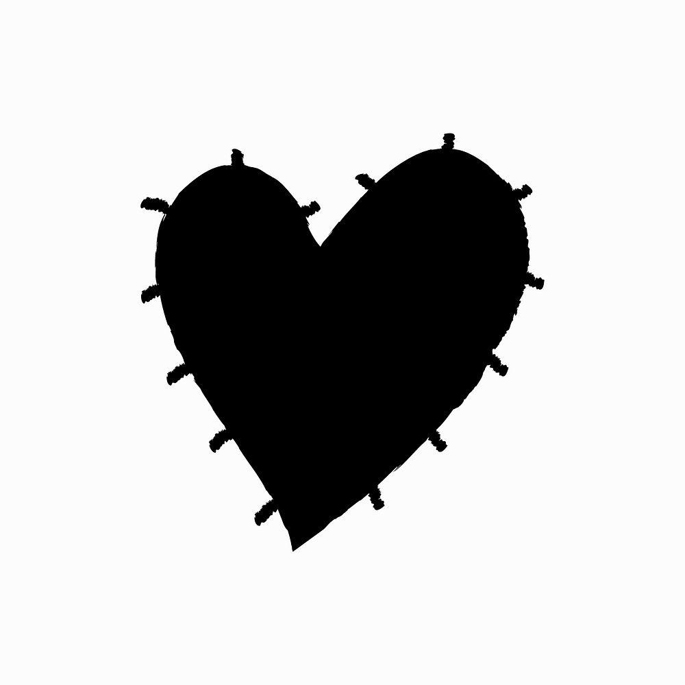 Heart icon, simple illustration in doodle style