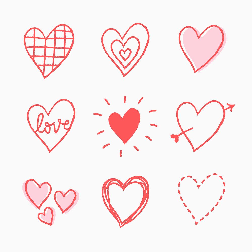 Valentine&rsquo;s day heart element vector set