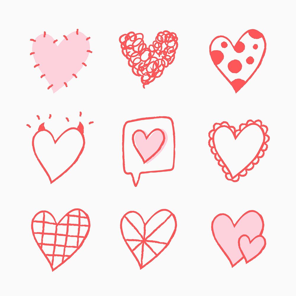 Valentine&rsquo;s day heart element vector set