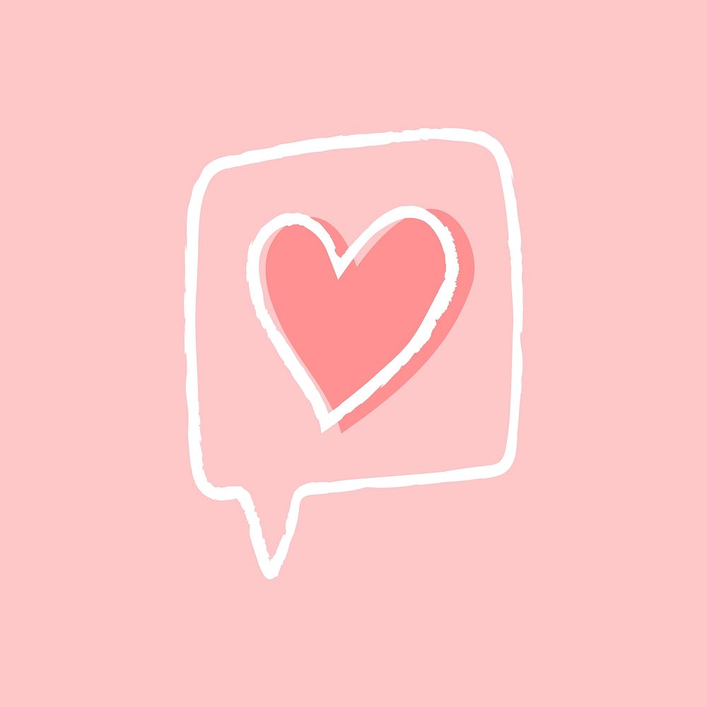 Love message element vector in doodle style