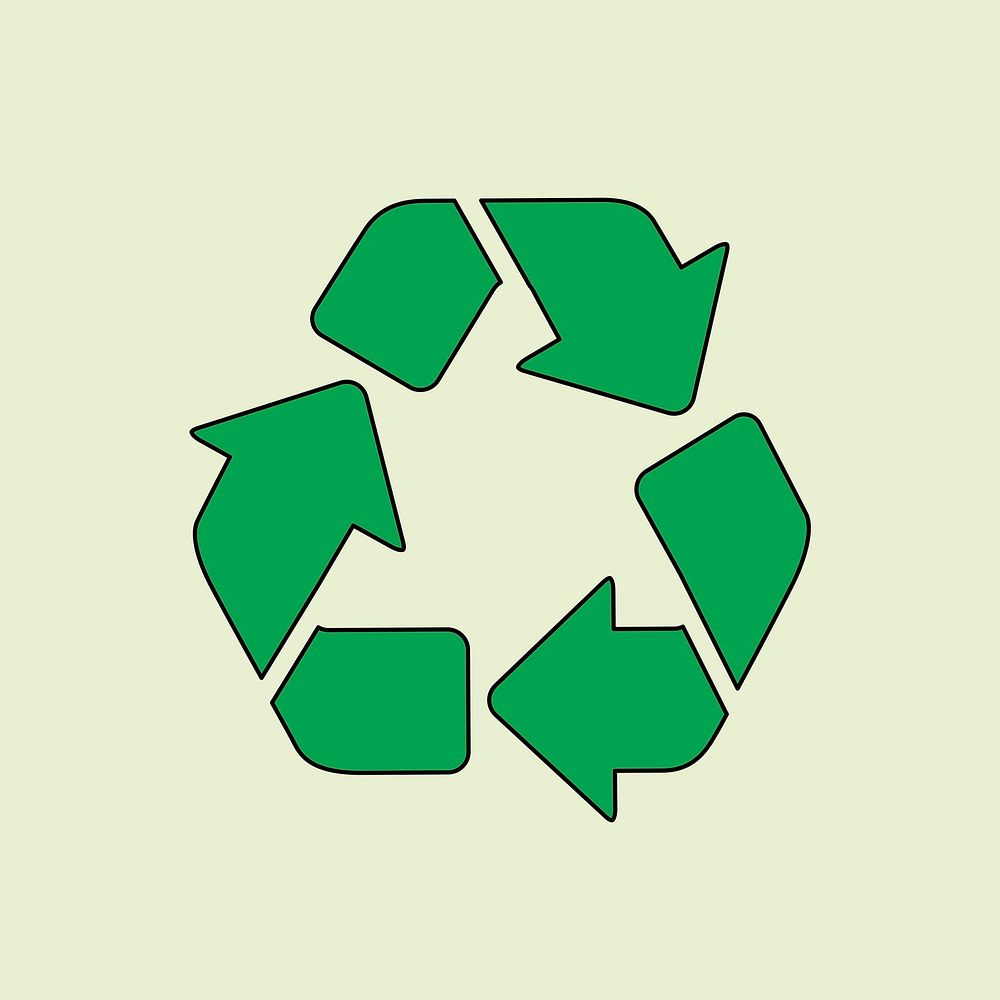 Recycle symbol sticker vector illustration, zero waste