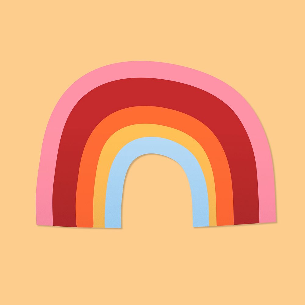 Cute rainbow sticker, printable weather clipart vector