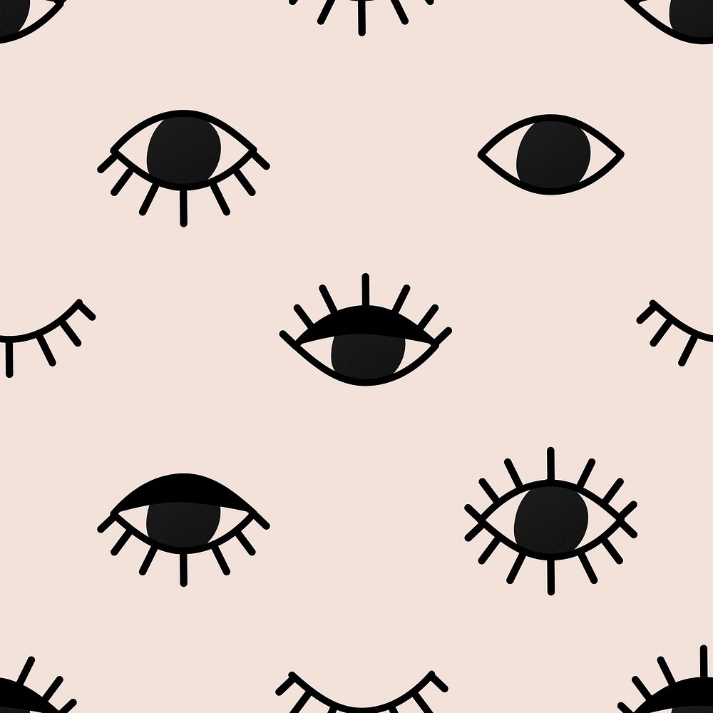 Seamless eyes pattern background, psychedelic mystic halloween vector illustration