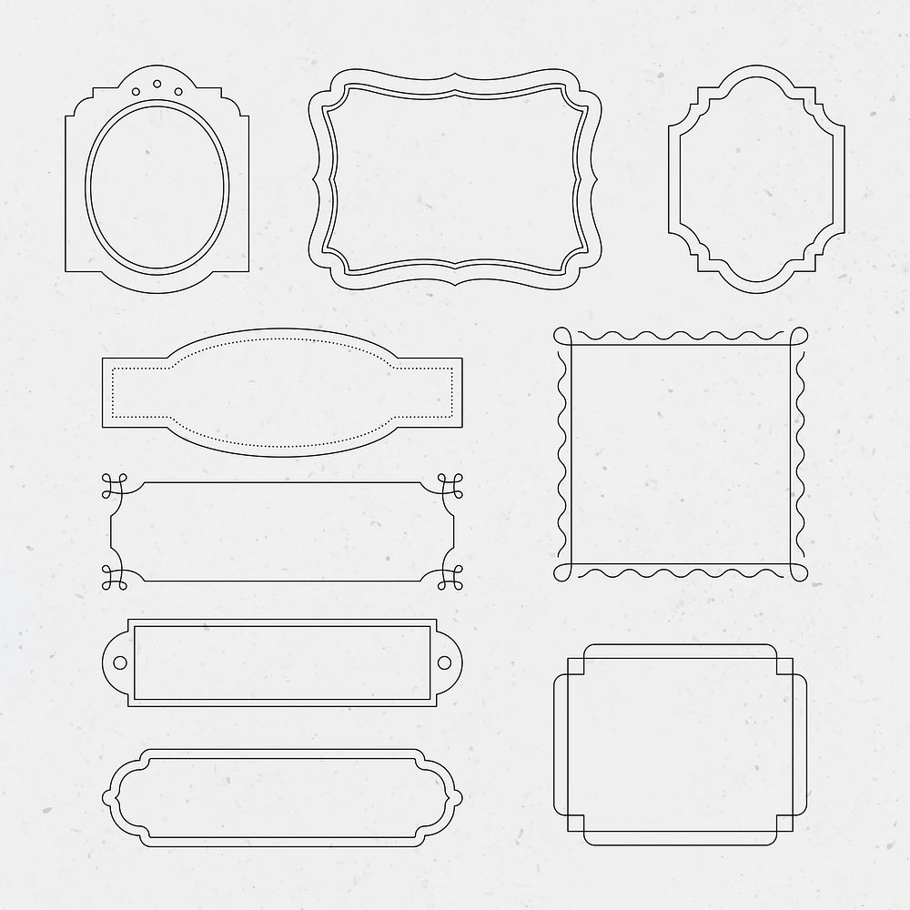 Luxury badge vector set vintage ornamental flourishes