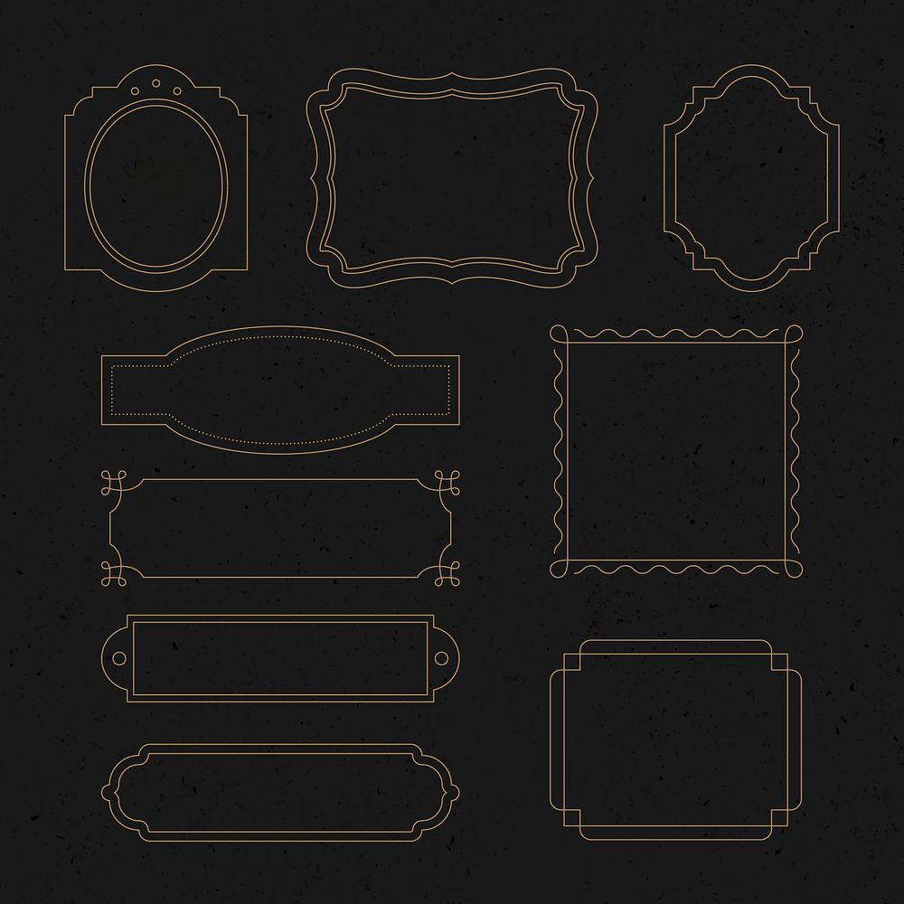 Luxury badge vector set vintage ornamental flourishes