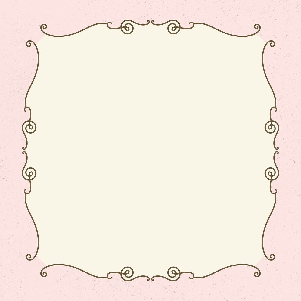 Vintage frame psd on pastel pink background