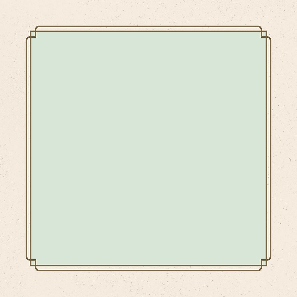Vintage frame psd with yellow border on green background