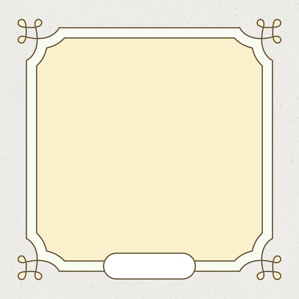 Vintage frame ornament psd in yellow color