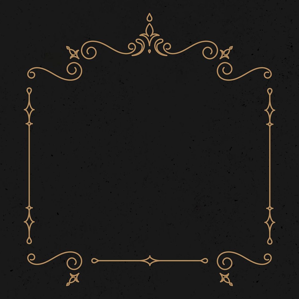 Decorative border vector with gold ornament