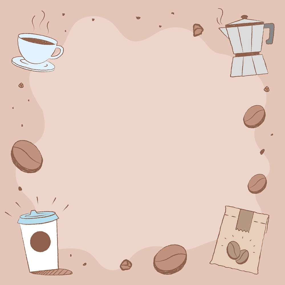Coffee shop Instagram post background vector