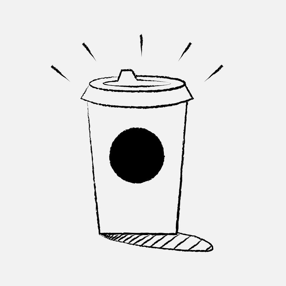 Coffee cup illustration, breakfast & cafe doodle