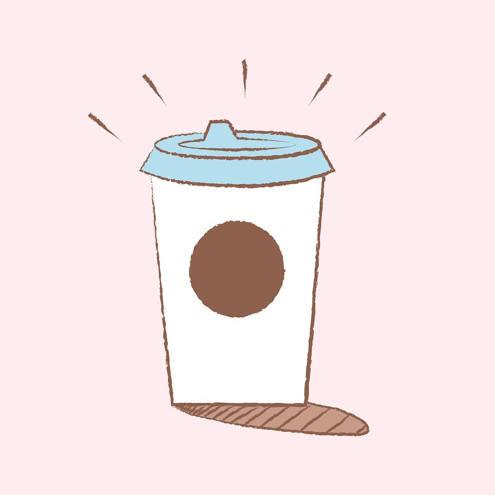 Coffee cup illustration psd, breakfast design element