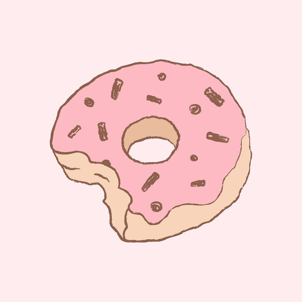 Donut design element psd cute bakery illustration