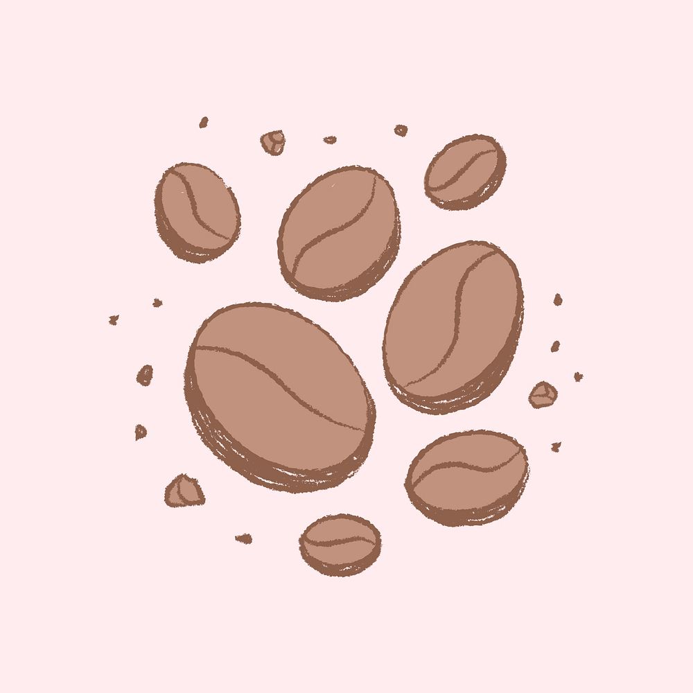 Coffee bean cafe design element psd illustration