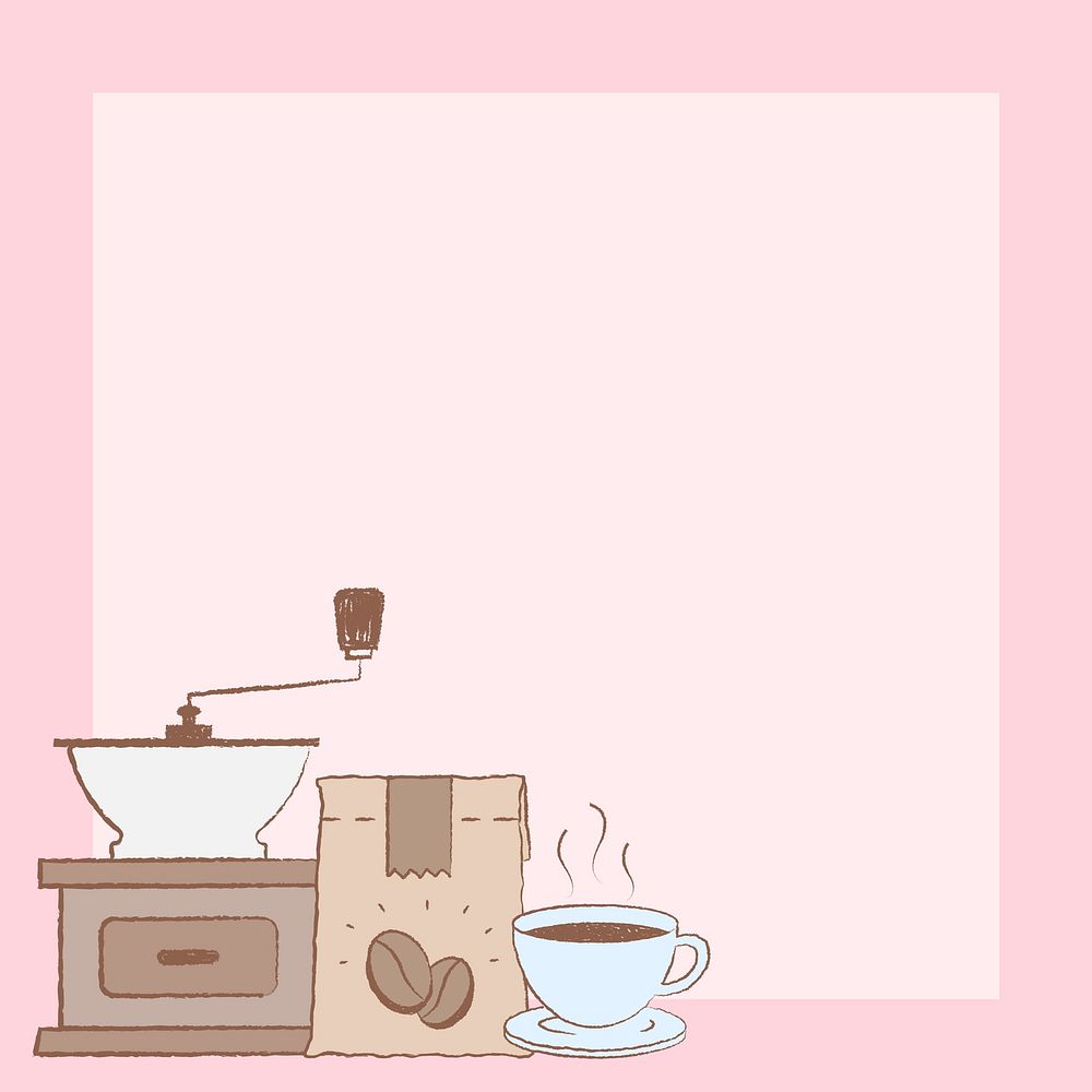 Coffee shop Instagram post background vector