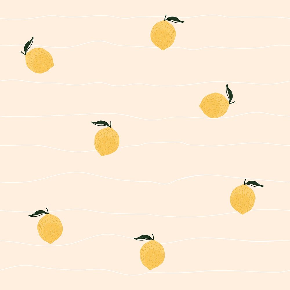Lemon seamless pattern background psd, cute fruit graphic