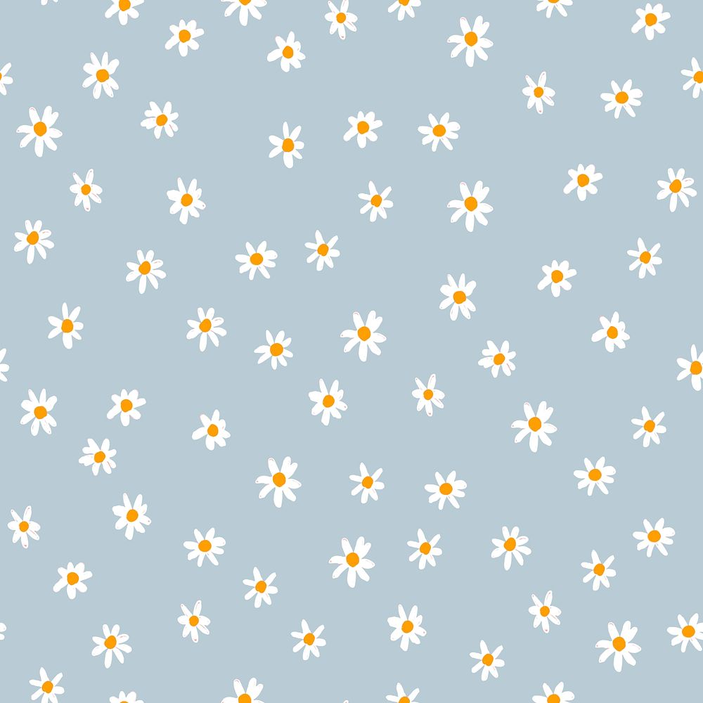 Cute flower seamless pattern psd background