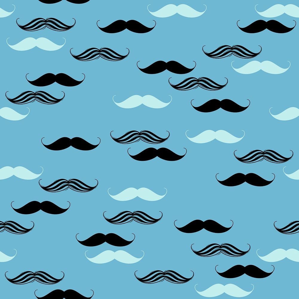 Mustache seamless pattern background psd