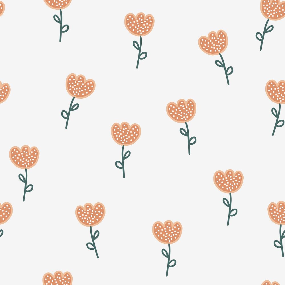 Cute flower seamless pattern psd background