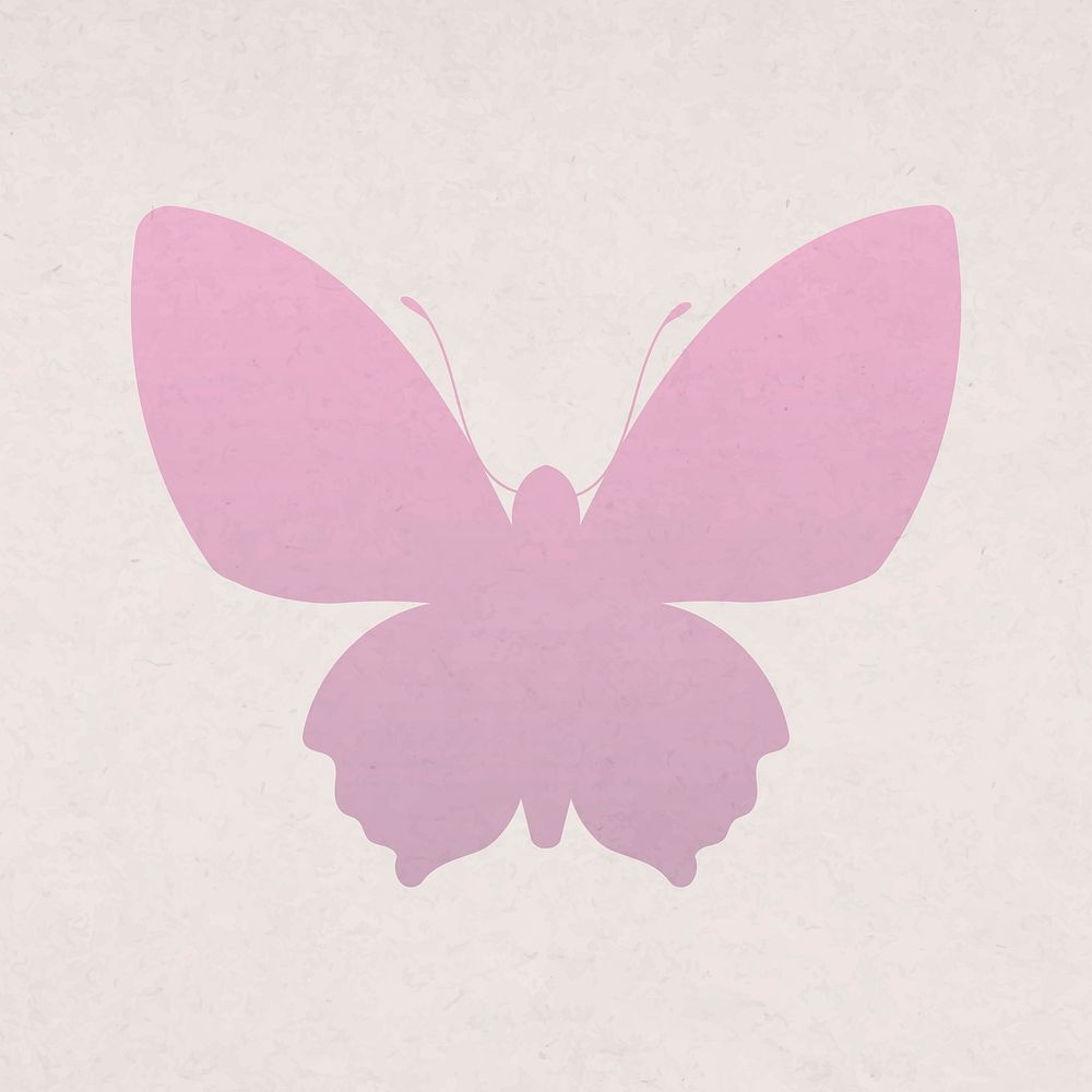 Pink butterfly sticker, beautiful gradient psd flat design