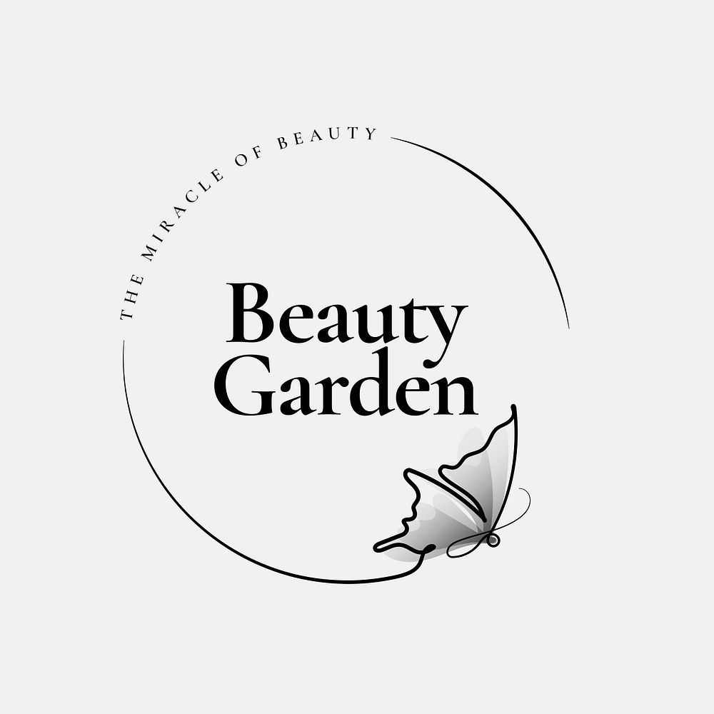 Beauty garden butterfly logo business, creative design psd with slogan