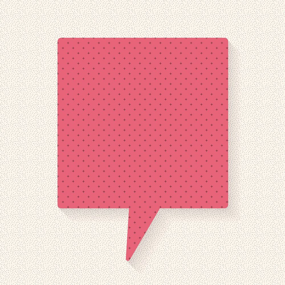 Announcement speech bubble psd design, dotted paper pattern style