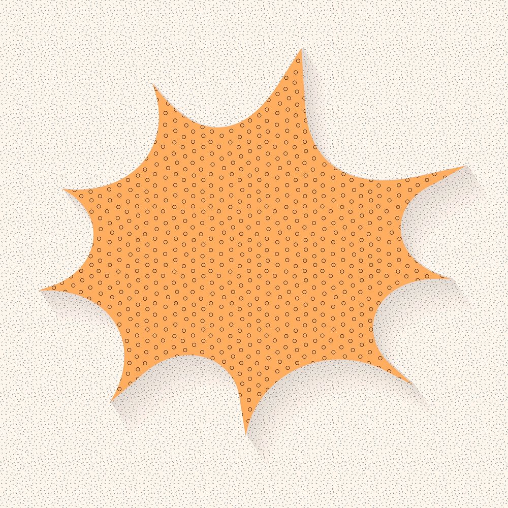 Blank explosion speech bubble design, dotted paper pattern style