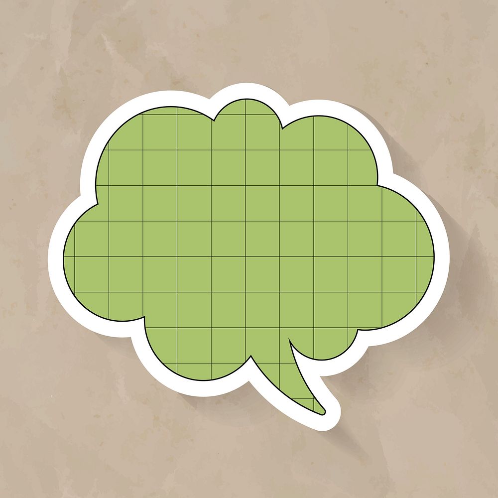 Announcement speech bubble vector design, grid paper pattern style