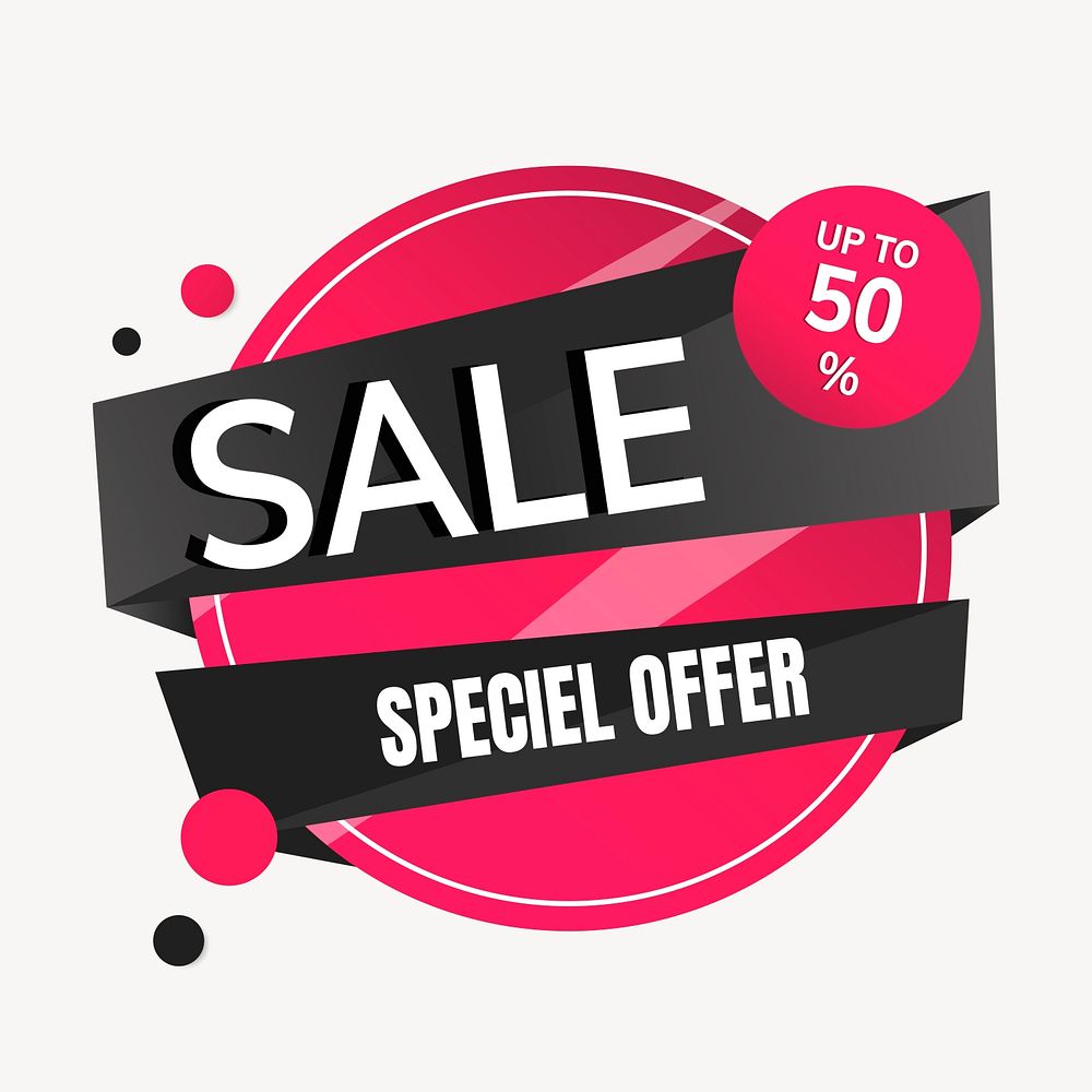 Sale badge sticker, special offer shopping clipart psd