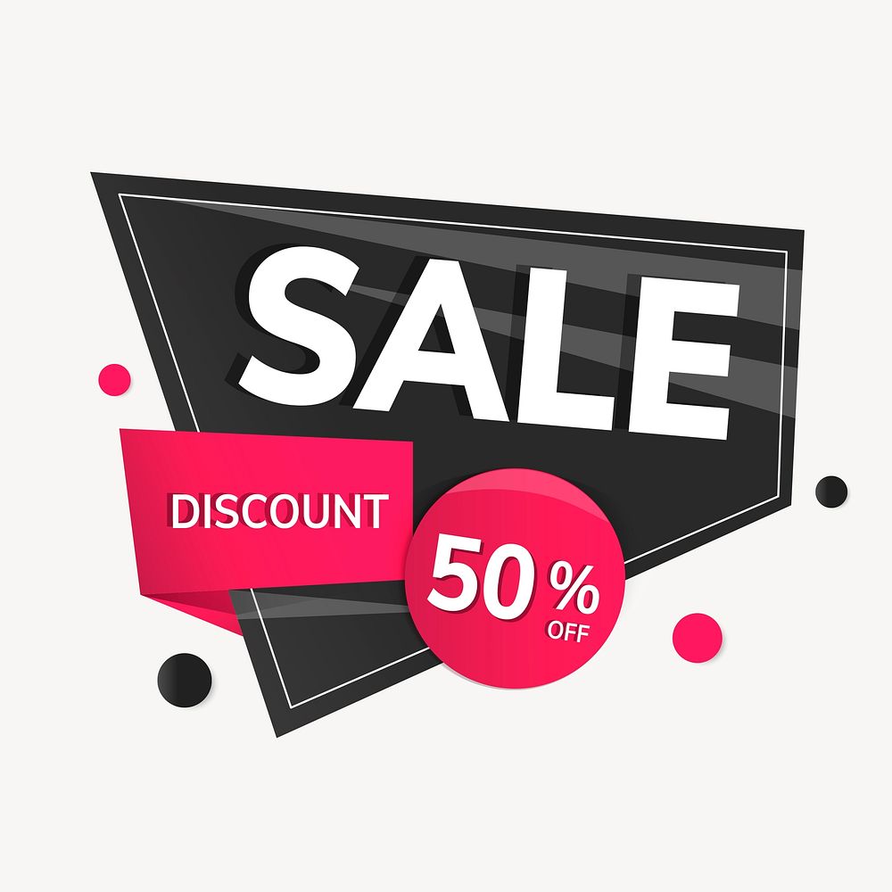 Discount badge sticker, special offer shopping clipart psd