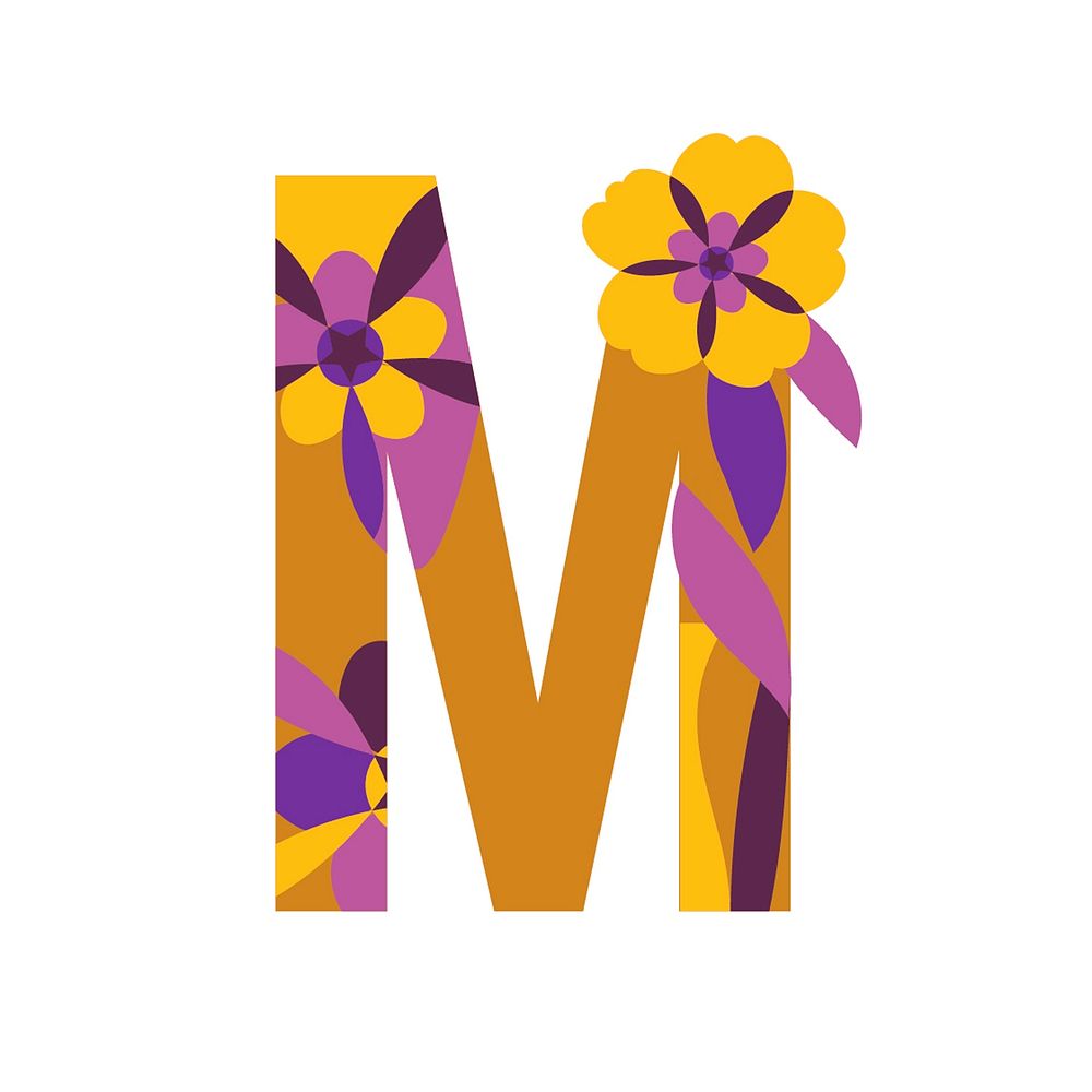 M Floral Patterned Letter Images | Free Photos, PNG Stickers ...