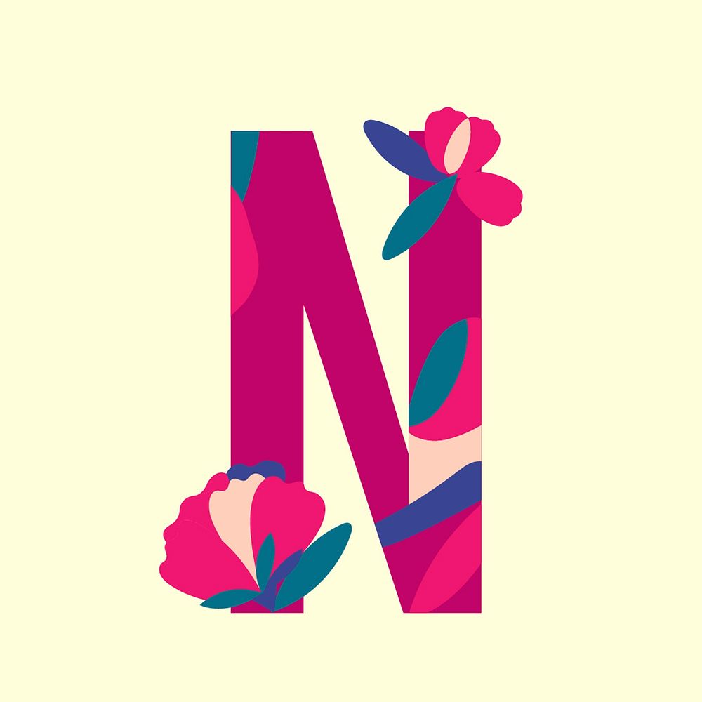 Floral patterned letters vector